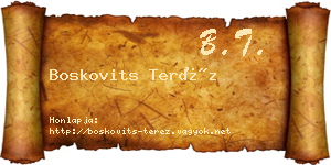 Boskovits Teréz névjegykártya